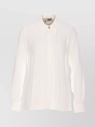 Elisabetta Franchi Regular Collar Embroidered Detail Long Sleeves In White