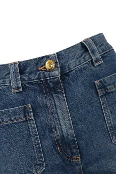 Elisabetta Franchi Regular Palazzo Jeans In Blue