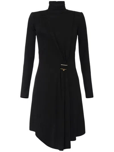ELISABETTA FRANCHI RHINESTONE-EMBELLISHED DRAPED DRESS