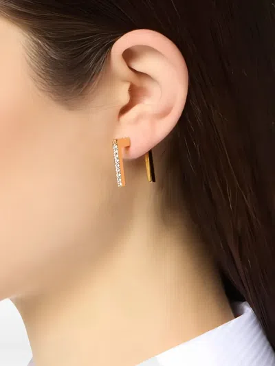Elisabetta Franchi Rhinestone-embellished Earrings In Gold