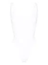 Elisabetta Franchi Rhinestone-embellished Monogram Swimsuit In White