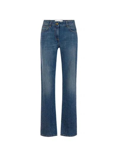 Elisabetta Franchi Rhinestone-embellished Jeans In Blue