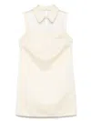 Elisabetta Franchi Rhinestones Satin Mini Dress In Yellow