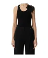 Elisabetta Franchi Rib Knitted Vest In Black