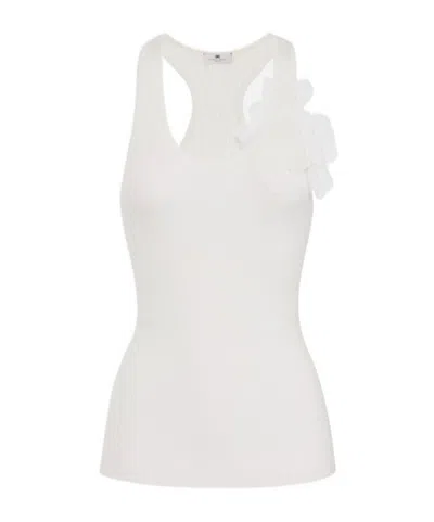 Elisabetta Franchi Rib Knitted Vest In White