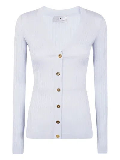 ELISABETTA FRANCHI RIBBED BUTTON CARDIGAN