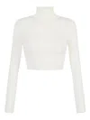 Elisabetta Franchi Ribbed Buttoned Sweater In White