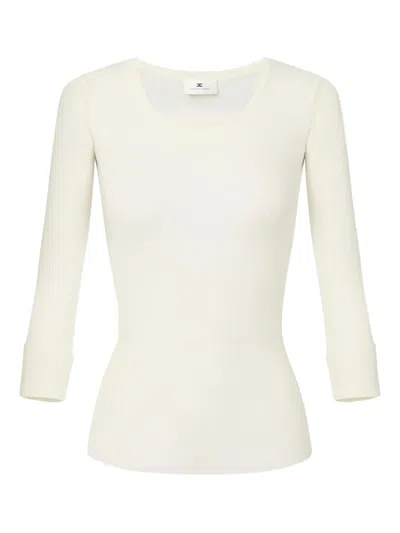 Elisabetta Franchi Ribbed Chain Knit Top In Multi