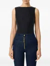 Elisabetta Franchi Ribbed Decorative-buttons Tank Top In Black
