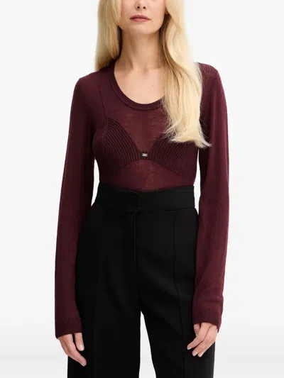 Elisabetta Franchi Ribbed Detail Knitwear In Red