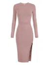 Elisabetta Franchi Ribbed-detail Midi Knit Dress In Pink