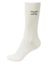 Elisabetta Franchi Ribbed Embroidered-logo Socks In White