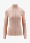 Elisabetta Franchi High Neck Shirt In Metallic Fabric In Sand