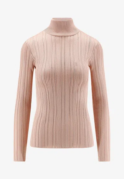 ELISABETTA FRANCHI RIBBED HIGH-NECK SWEATER