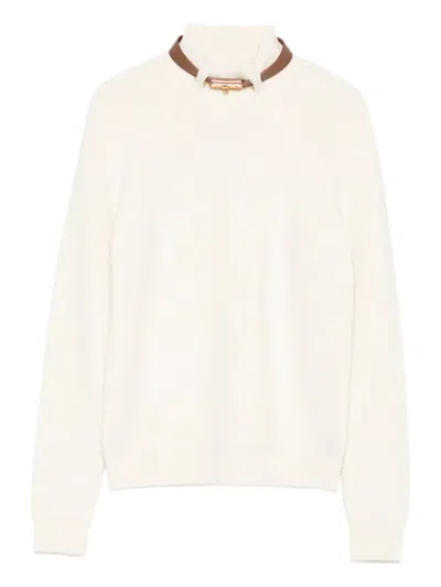ELISABETTA FRANCHI ELISABETTA FRANCHI RIBBED HIGH NECK TRICOT SWEATER