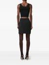 Elisabetta Franchi Ribbed Jewel-logo Crop Top In Black