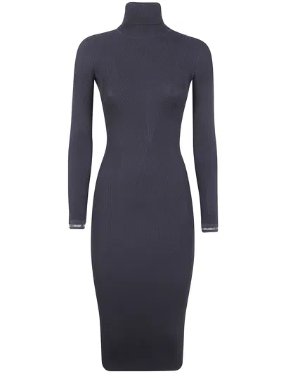 ELISABETTA FRANCHI ELISABETTA FRANCHI RIBBED KNIT DRESS WITH BELT