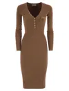Elisabetta Franchi Ribbed Knit Dress With Pocket