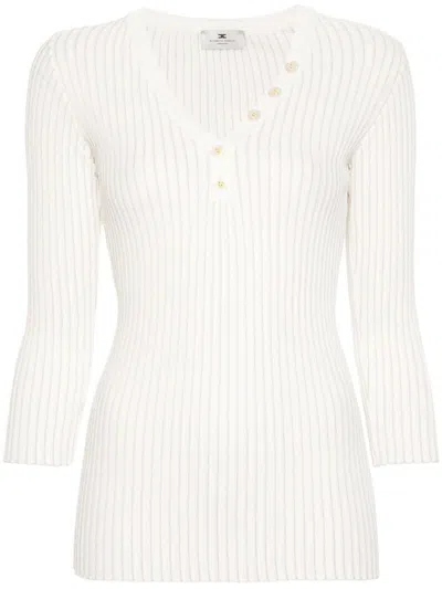 Elisabetta Franchi Ribbed-knit Jumper In White