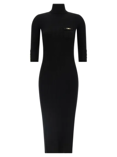 ELISABETTA FRANCHI ELISABETTA FRANCHI RIBBED KNIT MIDI DRESS