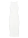 Elisabetta Franchi Dress In Knit Fabric With Crossover Laces In White