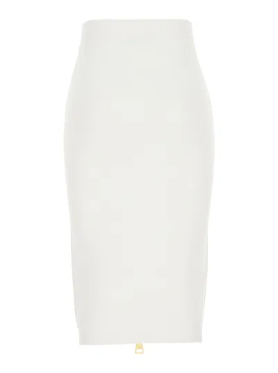 Elisabetta Franchi Ribbed Knit Skirt In White