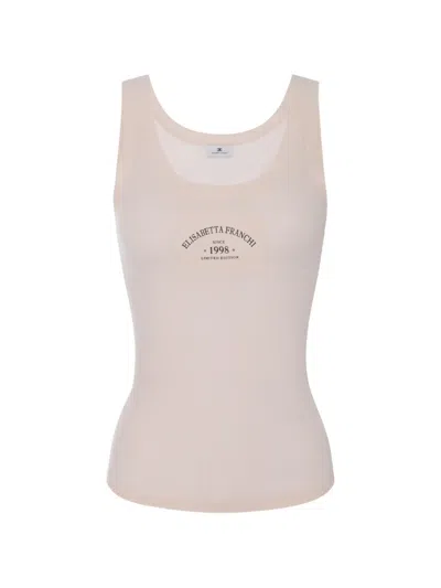 Elisabetta Franchi Ribbed-knit Tank Top In Burgundy