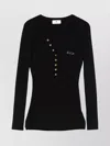 Elisabetta Franchi Ribbed Knit Top With Breast Pocket Clothing In Black