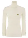 Elisabetta Franchi Ribbed Knit With Pocket In Red