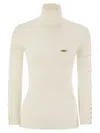 Elisabetta Franchi Ribbed Knit With Pocket In White