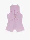 Elisabetta Franchi Ribbed Knitted Top With Metal Detail