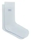 Elisabetta Franchi Ribbed Logo-detail Socks In Blue