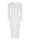 Elisabetta Franchi Ribbed Midi Dress In White