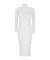Elisabetta Franchi Ribbed Midi Dress In White