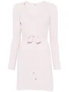 Elisabetta Franchi Ribbed Mini Dress In Pink