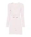 Elisabetta Franchi Ribbed Mini Dress In White