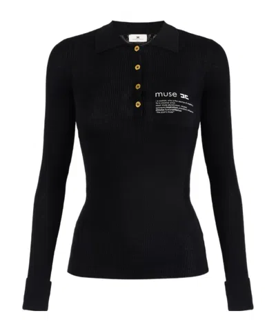ELISABETTA FRANCHI RIBBED POLO SHIRT
