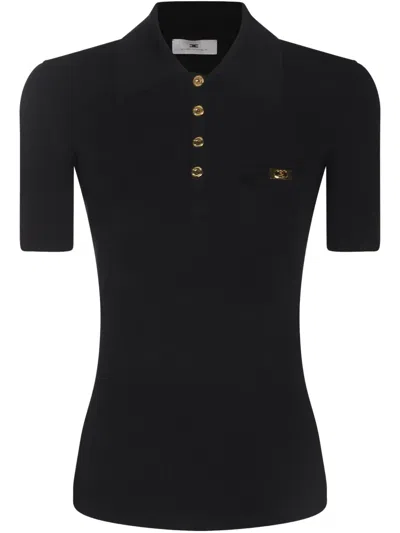 ELISABETTA FRANCHI RIBBED POLO TOP