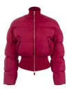 Elisabetta Franchi Ribbed Quilted Down Jacket In Pink