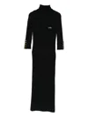 Elisabetta Franchi Form-fitting Black Midi Dress With Ribbed Texture And Logo Detail In Black