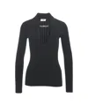Elisabetta Franchi Ribbed Sweater With Chain Detail In Black