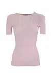 Elisabetta Franchi Quarzo T-shirt With Flower In Quarzo