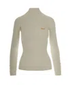 Elisabetta Franchi Maglia A Costine Con Taschino Avorio In Neutral