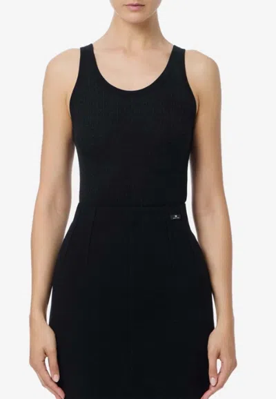 Elisabetta Franchi Ribbed Tank Top In Black