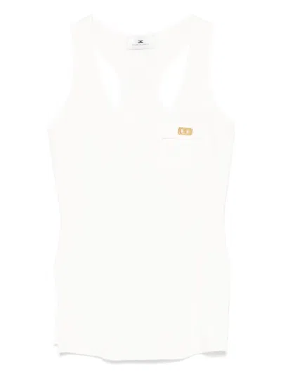 Elisabetta Franchi Ribbed Tank Top In White