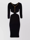 Elisabetta Franchi Ribbed Dress With Jewel Detail