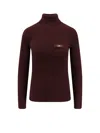 Elisabetta Franchi Ribbed Turtleneck In Burgundy