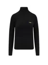 Elisabetta Franchi Ribbed Turtleneck Sweater Sweaters And Cardigans Black In Black