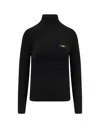 Elisabetta Franchi Ribbed Turtleneck Sweater Sweaters And Cardigans Black In Black