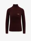 Elisabetta Franchi Turtleneck Sweater With Pocket In Purple